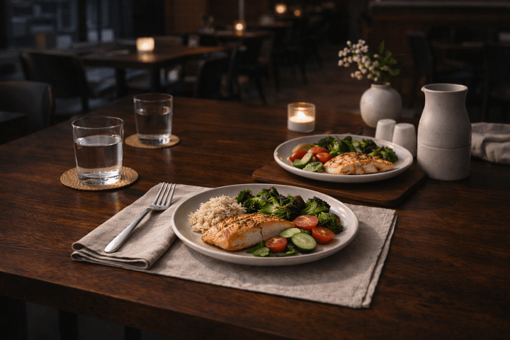 legant meal setting with warm lighting as an example of Everyday Food Balance